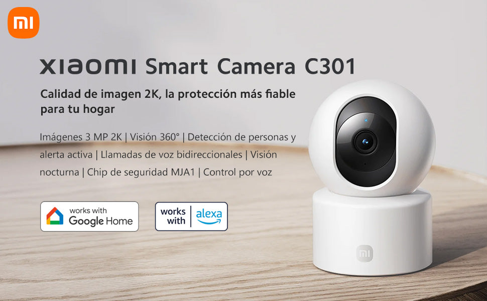 Xiaomi Smart Camera C301, 2K image Quality, 360 Degrees All Round View