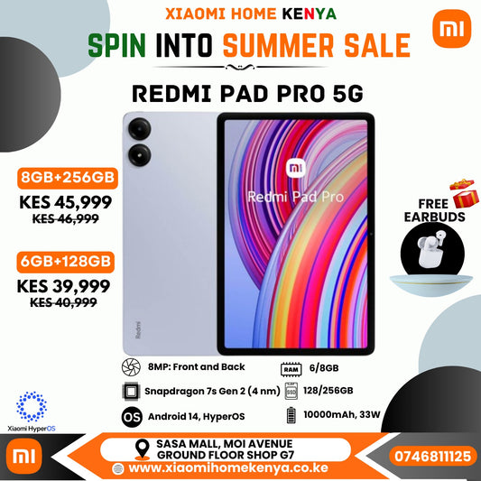 Redmi Pad Pro 5G 8GB + 256GB Black, Free Earbuds - XIAOMI HOME KENYA OFFICIAL AUTHORIZED STORE
