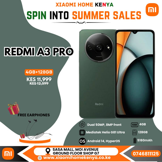 Redmi A3 Pro 4+128 Black - XIAOMI HOME KENYA OFFICIAL AUTHORIZED STORE