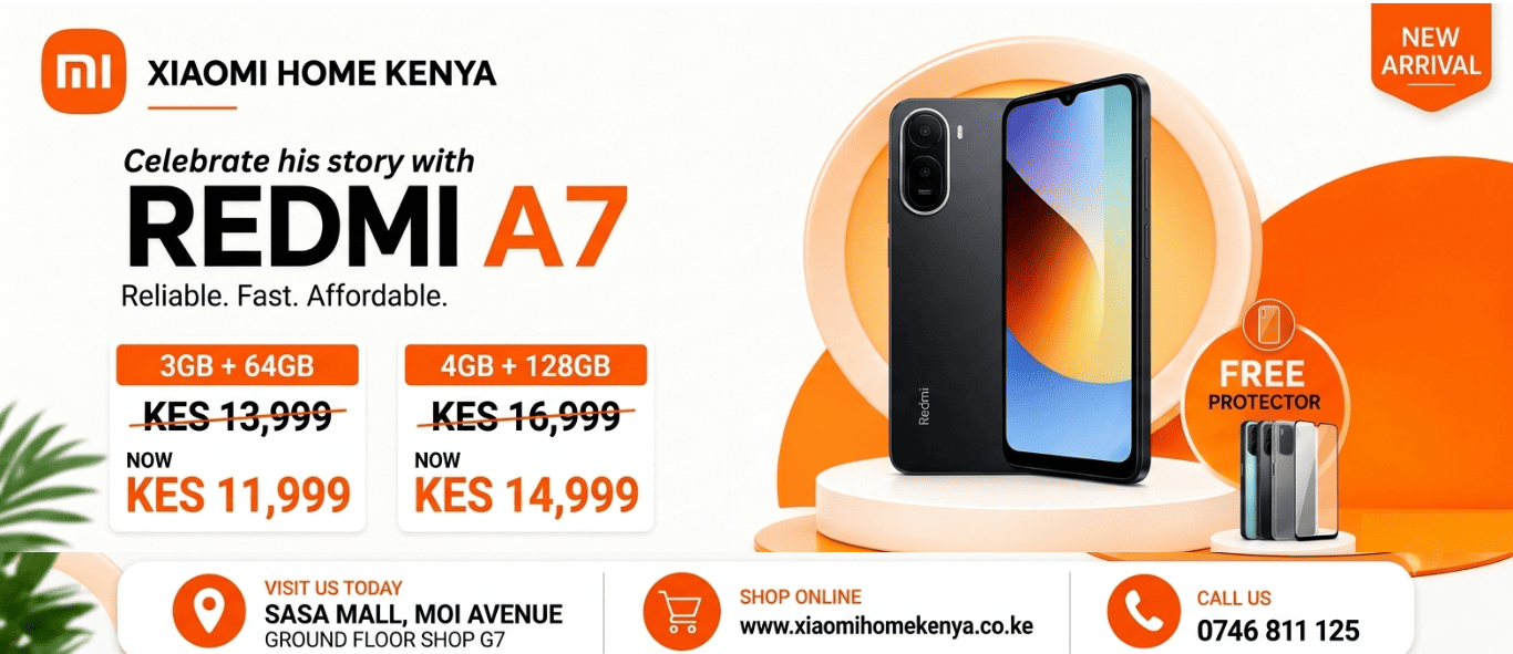 Redmi A7 price in Kenya June 2026, 3+64GB and 4+128GB Variants