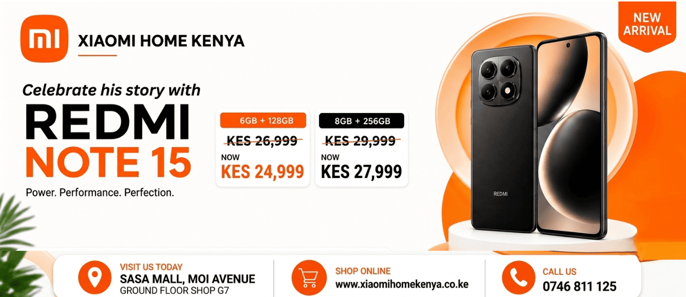 Redmi Note 15 price in Kenya June 2026, 6+128GB and 8+256GB Variants