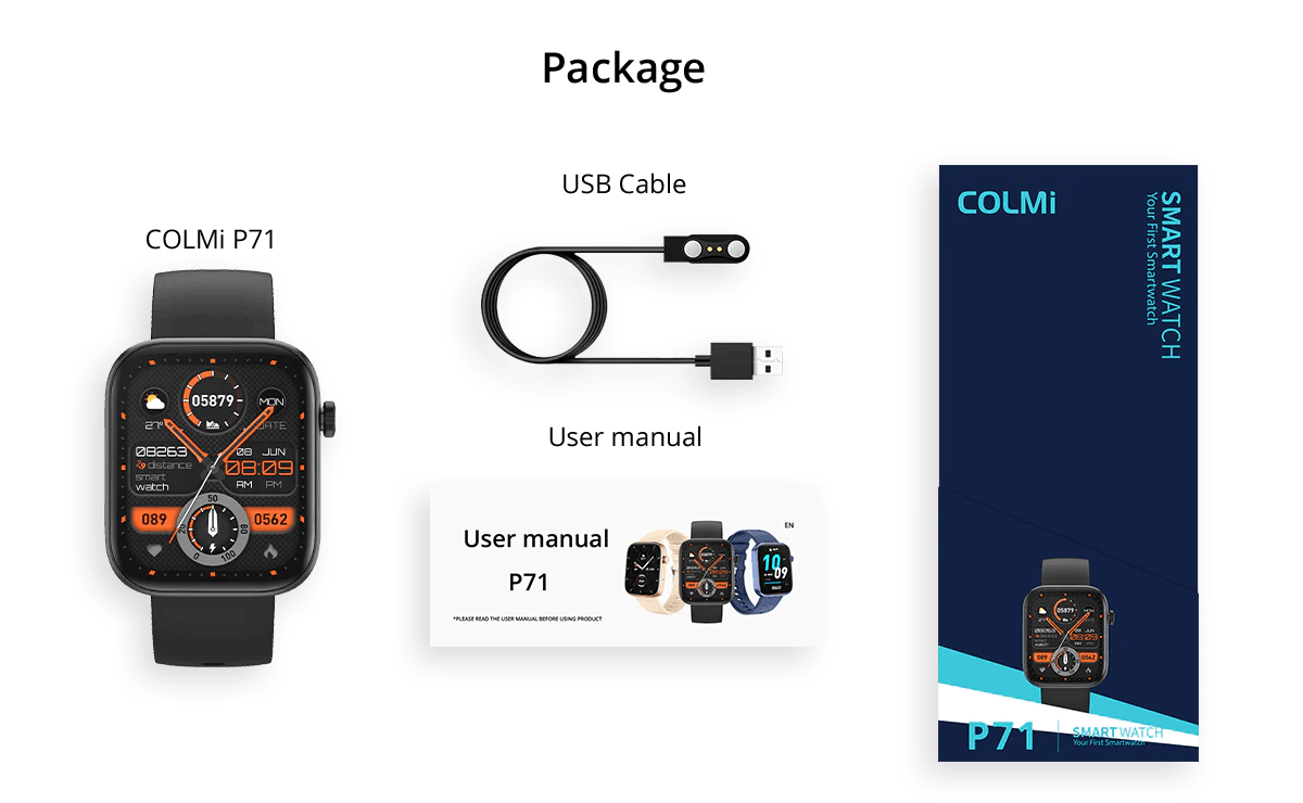 COLMI P71 Smartwatch 1.9″ Display Bluetooth Phone Calls, IP68 Waterproof Smart Watch - XIAOMI HOME KENYA OFFICIAL AUTHORIZED STORE